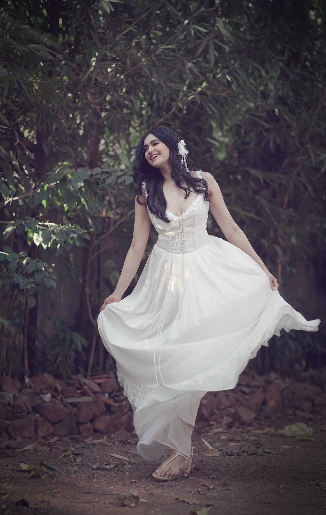 Hot Heroine Adah Sharma Gorgeous Images In white Dress