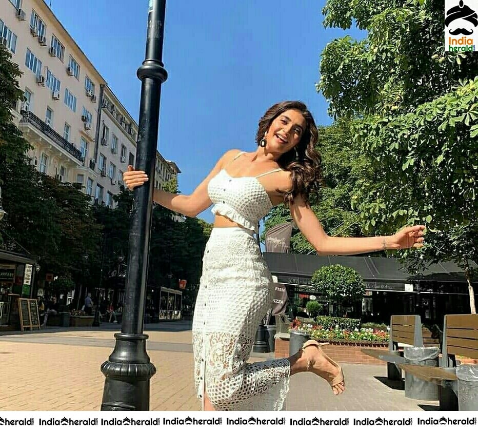 Actress Karishma Tanna Gam Stills In All White From Bulgaria