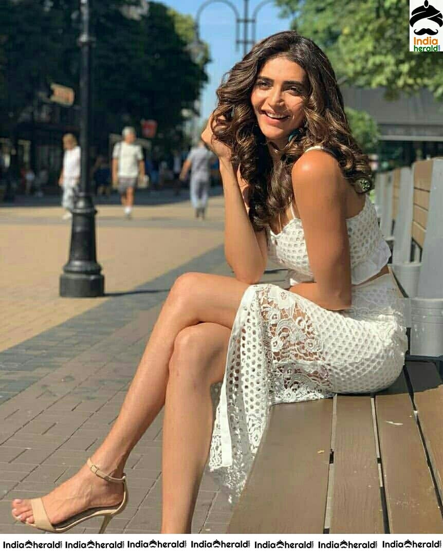 Actress Karishma Tanna Gam Stills In All White From Bulgaria