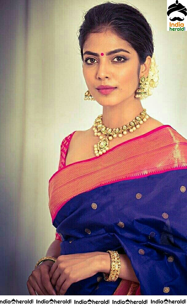 Actress Malavika Mohanan Attractive Traditional Stills