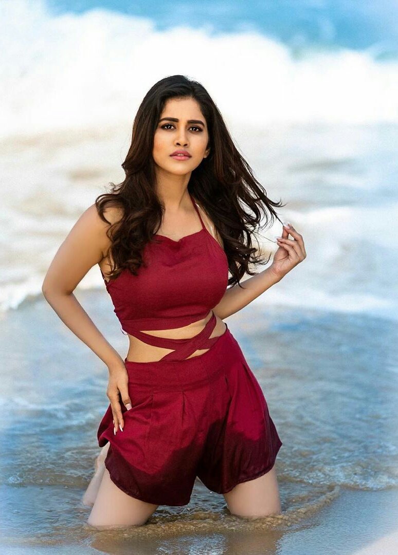 Actress Nabha Natesh adorable red hot dress stills