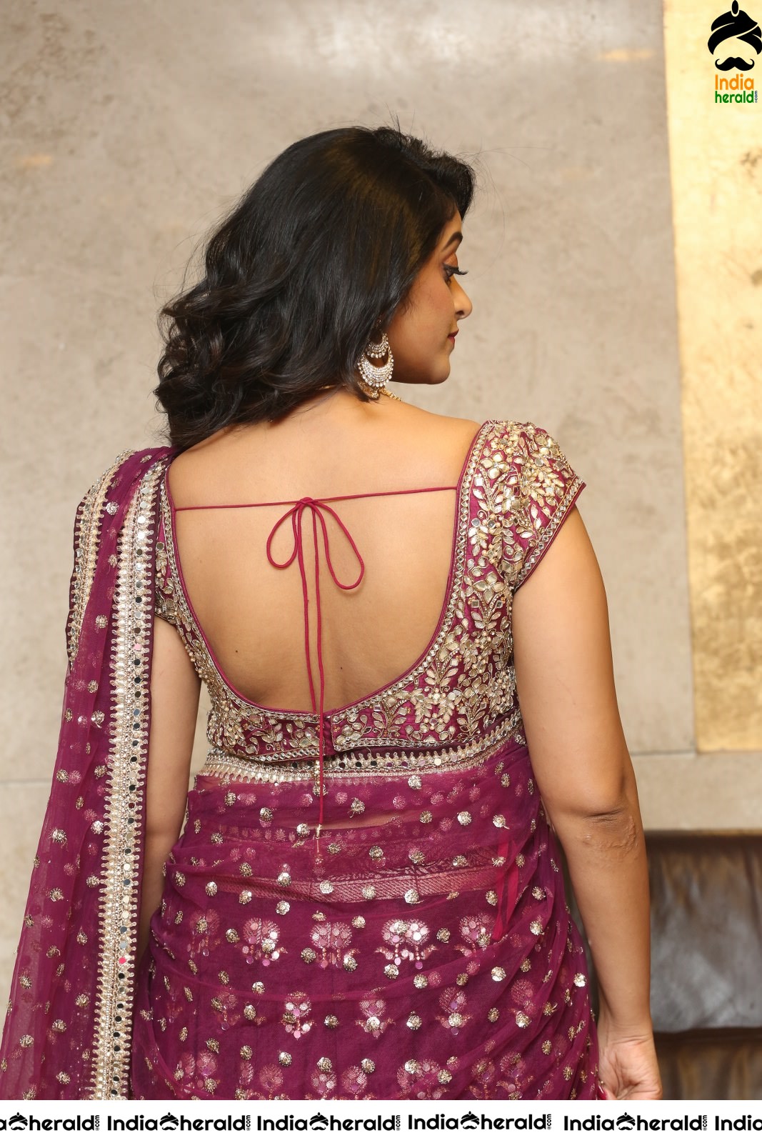 Actress Nakshatra looking pretty in Saree Photoshoot stills