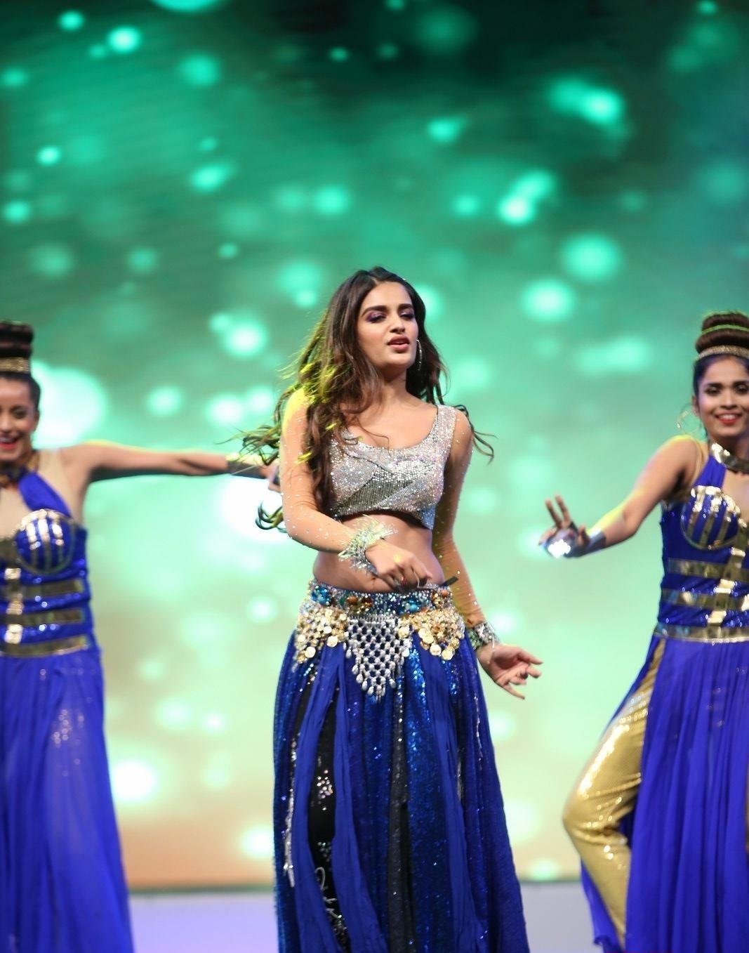 Actress Nidhhi Agerwal Hot Dance Stills From SIIMA Awards 2019 Set 1