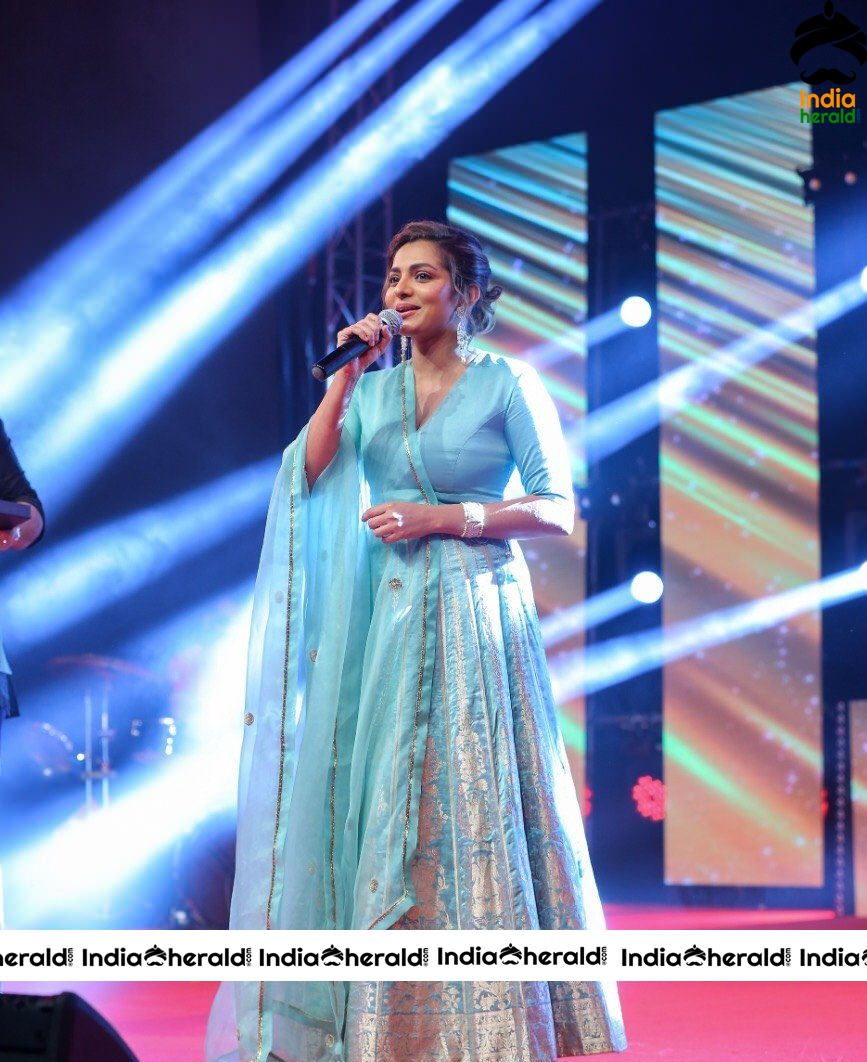 Actress Parvathy Stills While Receiving Woman Of The Year Award