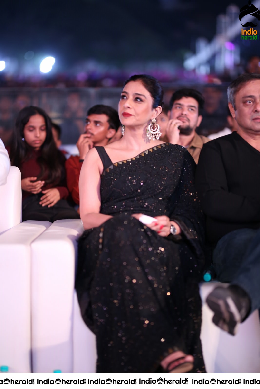 Actress Tabu Latest Stills in Black Saree Set 2