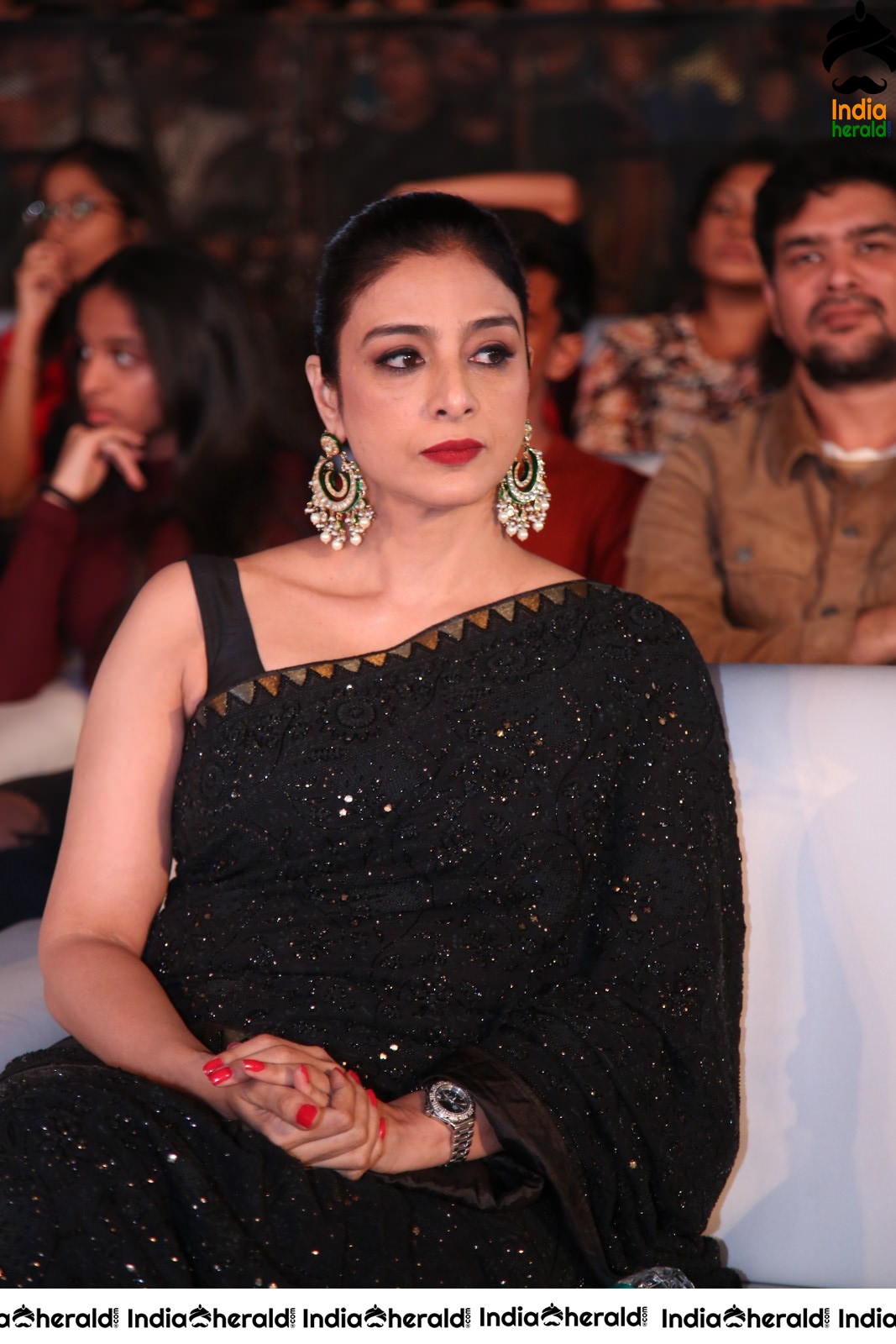 Actress Tabu Latest Stills in Black Saree Set 2