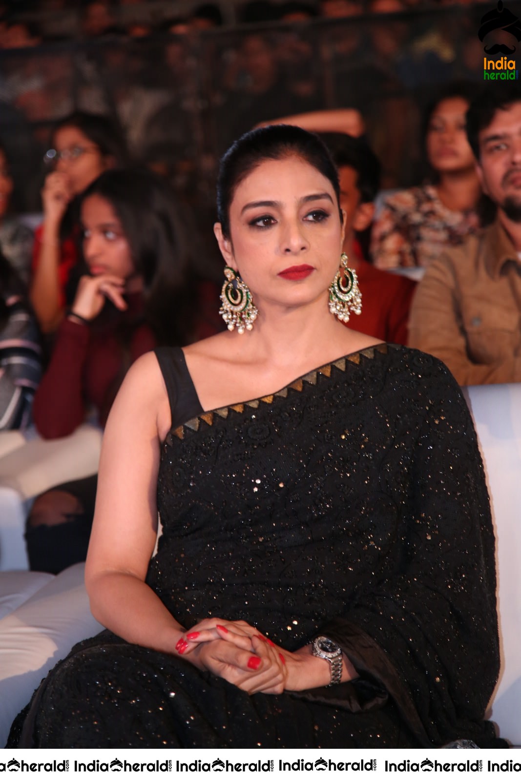 Actress Tabu Latest Stills in Black Saree Set 2