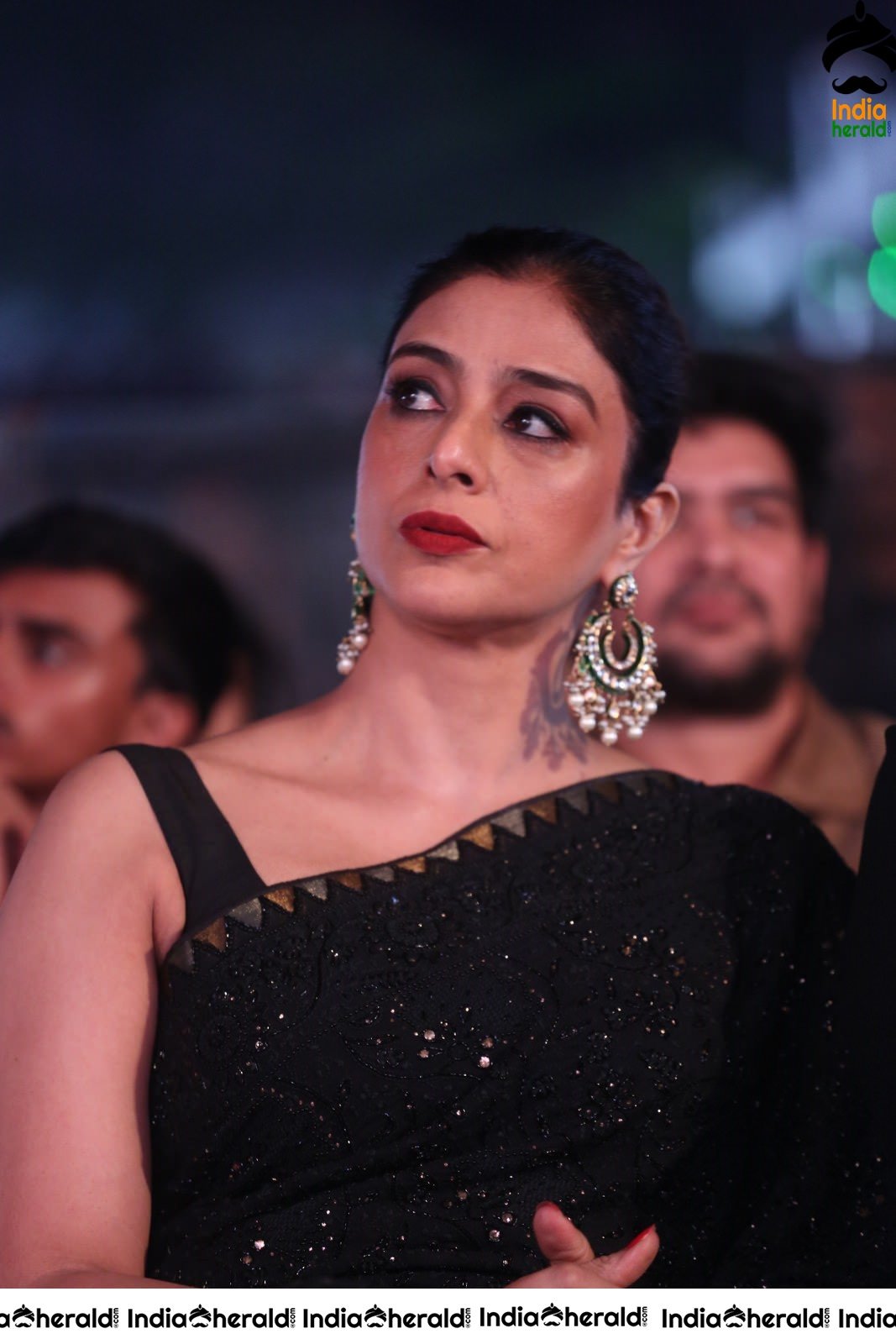 Actress Tabu Latest Stills in Black Saree Set 2