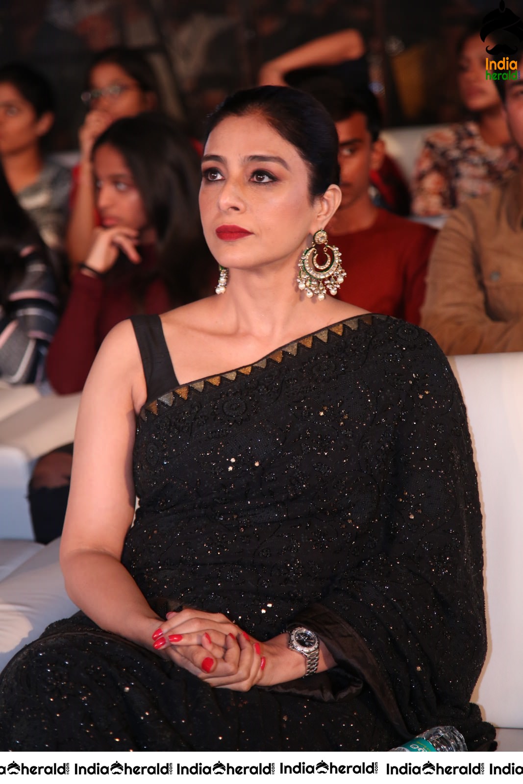 Actress Tabu Latest Stills in Black Saree Set 2