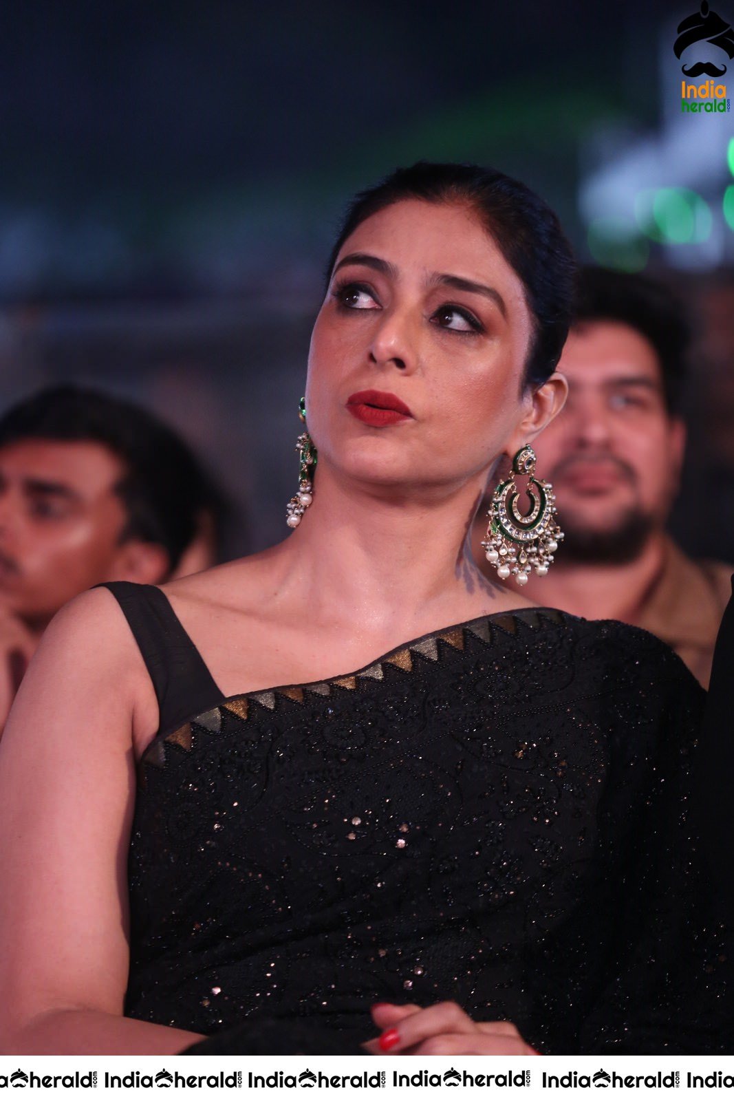 Actress Tabu Latest Stills in Black Saree Set 2