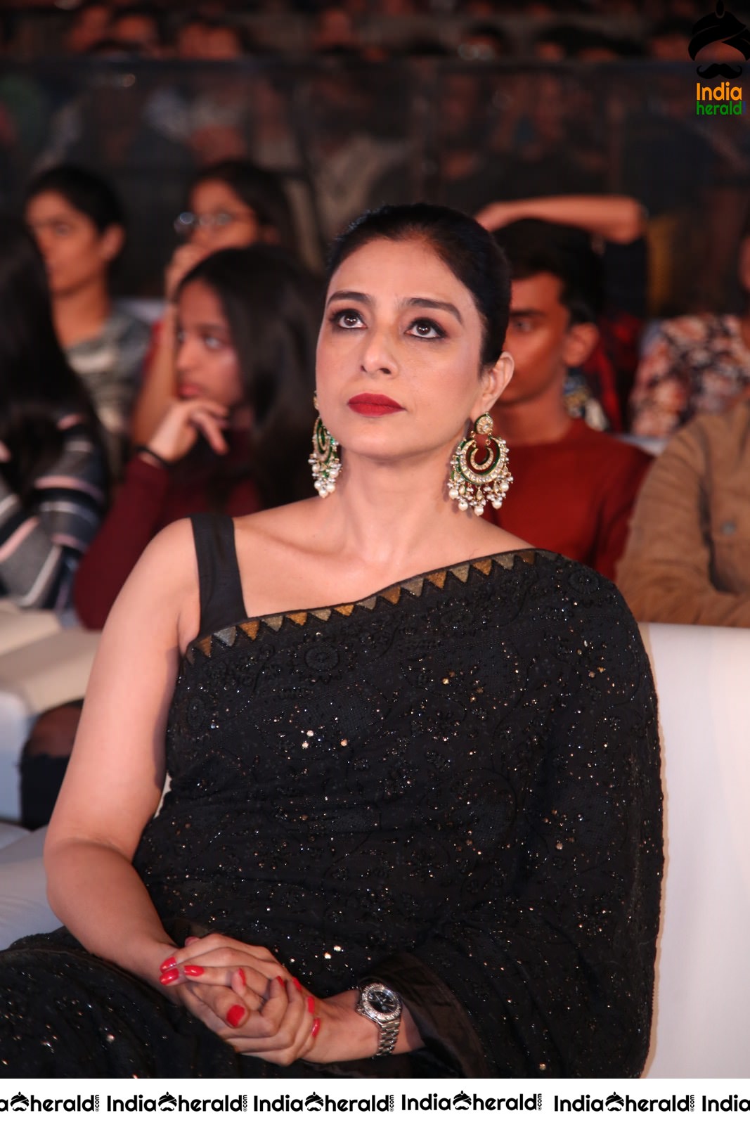 Actress Tabu Latest Stills in Black Saree Set 2