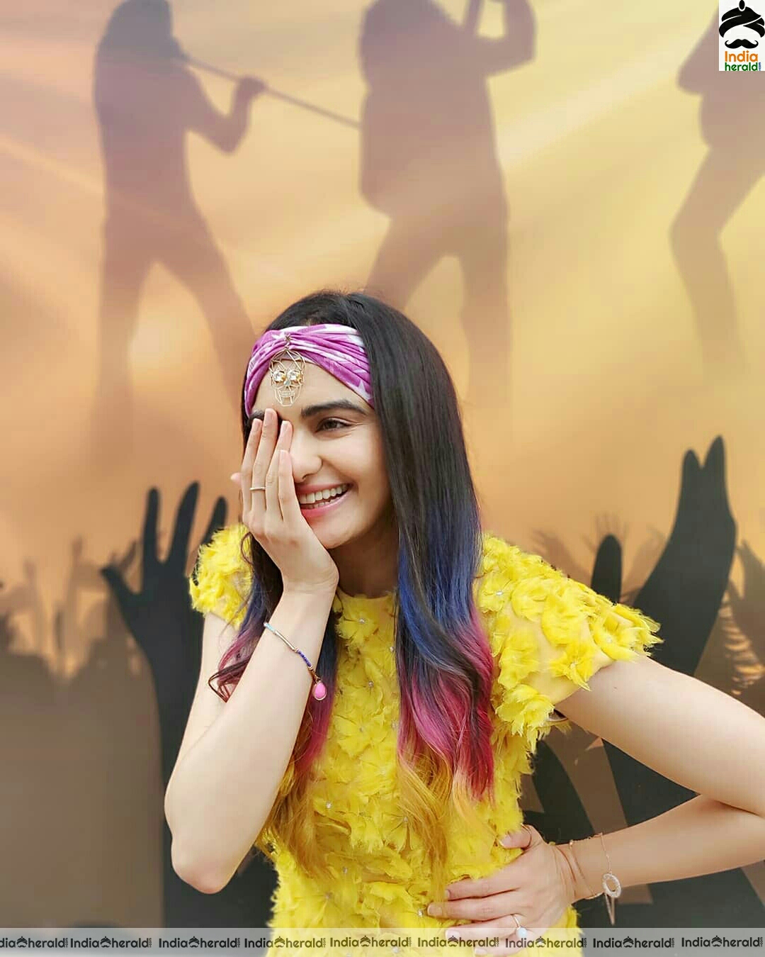 Adah Sharma Funky Stills In Yellow Dress