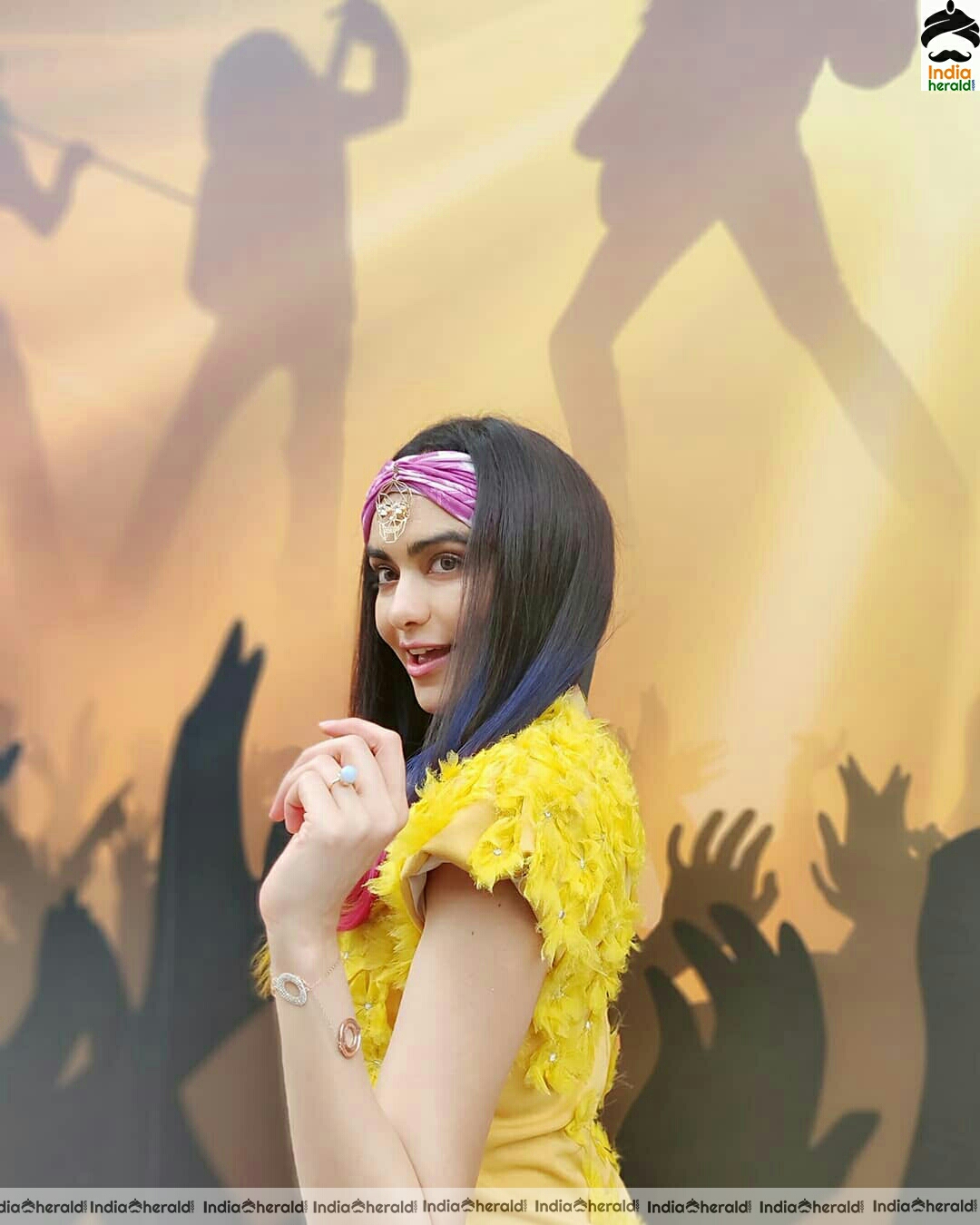 Adah Sharma Funky Stills In Yellow Dress