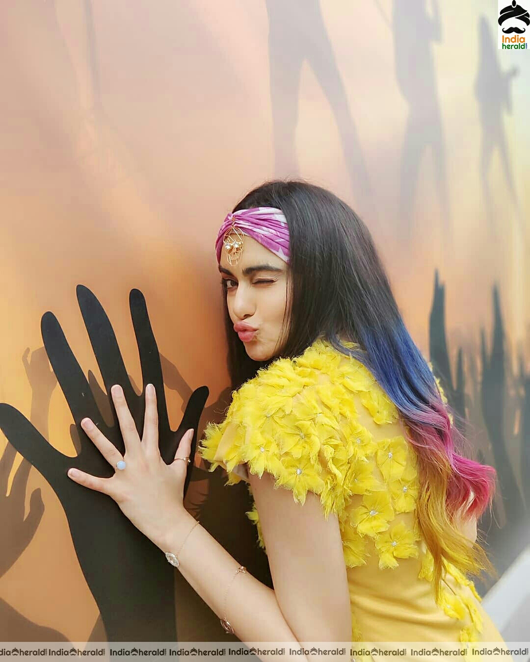 Adah Sharma Funky Stills In Yellow Dress