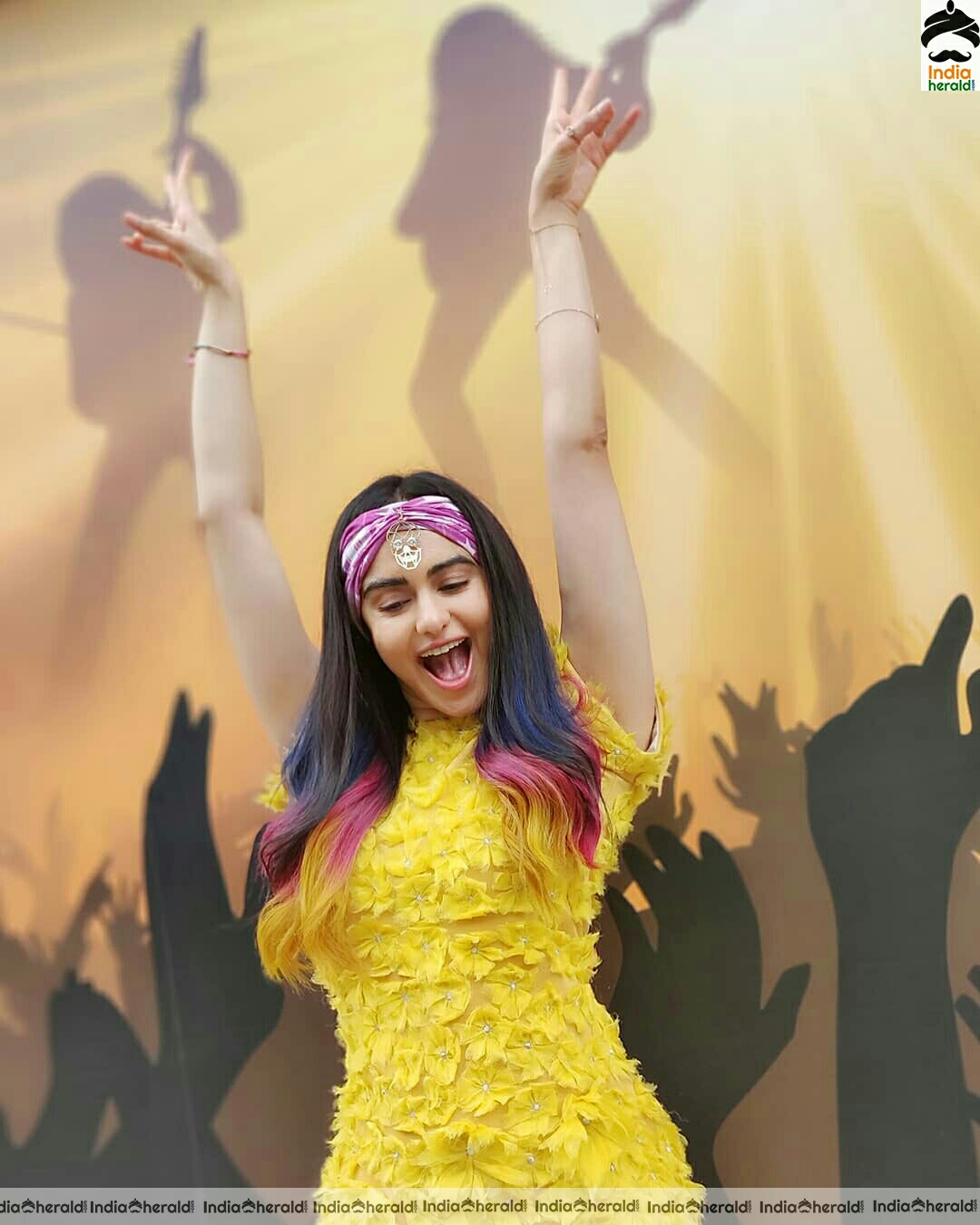 Adah Sharma Funky Stills In Yellow Dress
