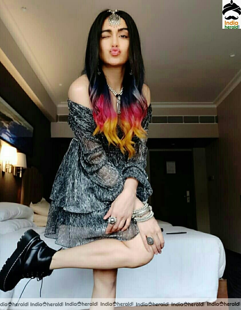 Adah Sharma Hot In Black Short Frock