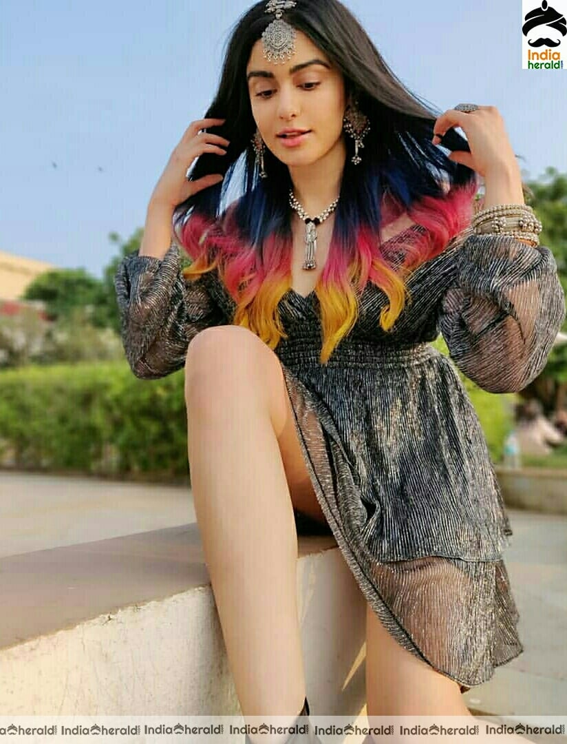 Adah Sharma Hot In Black Short Frock