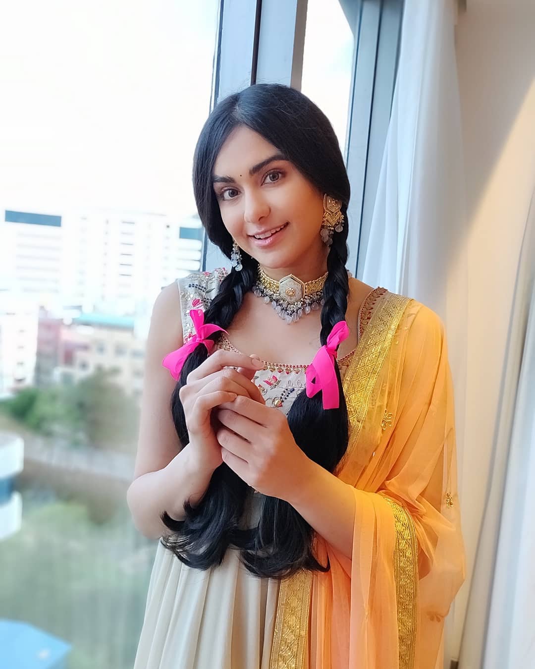 Adah Sharma In A Sleeveless Chudi At A Hotel Room