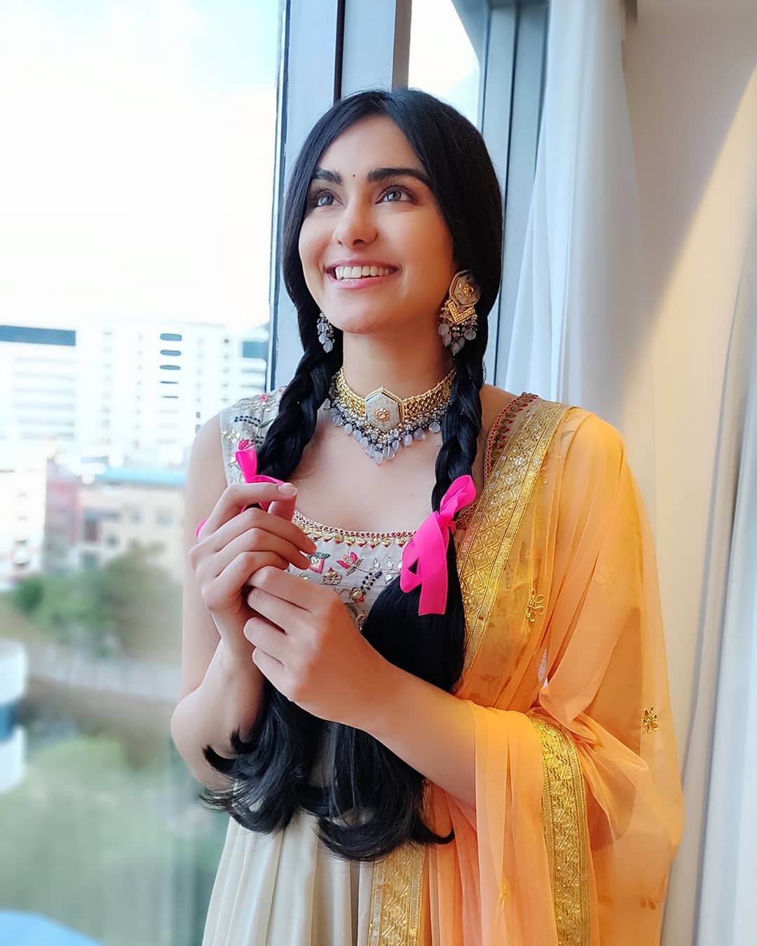 Adah Sharma In A Sleeveless Chudi At A Hotel Room