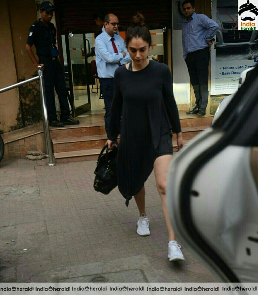 Aditi Rao and Aliabhatt In Black And Spotted Outside At Andheri