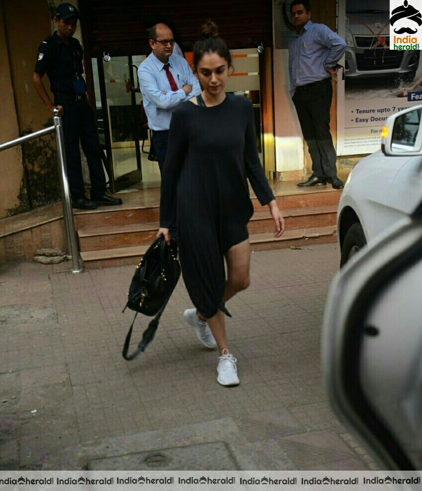 Aditi Rao and Aliabhatt In Black And Spotted Outside At Andheri