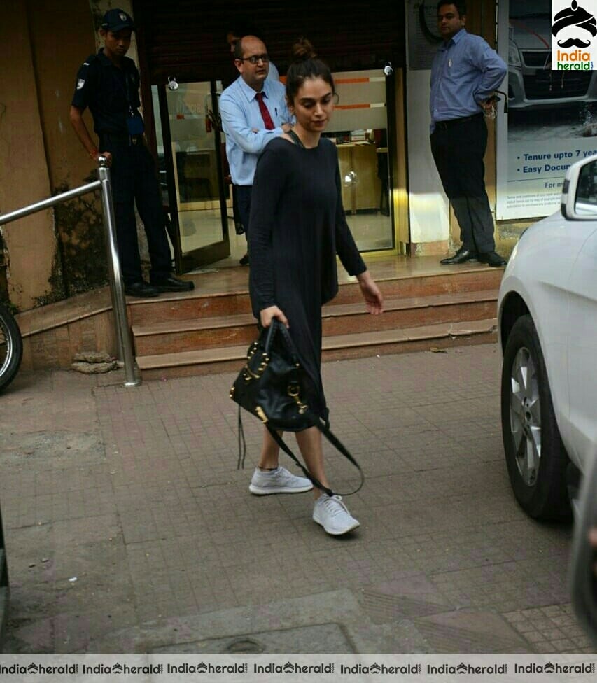 Aditi Rao and Aliabhatt In Black And Spotted Outside At Andheri