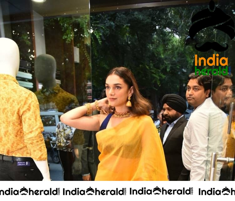 Aditi Rao Seen In A Transparent Saree During A Store Launch In Navi Mumbai