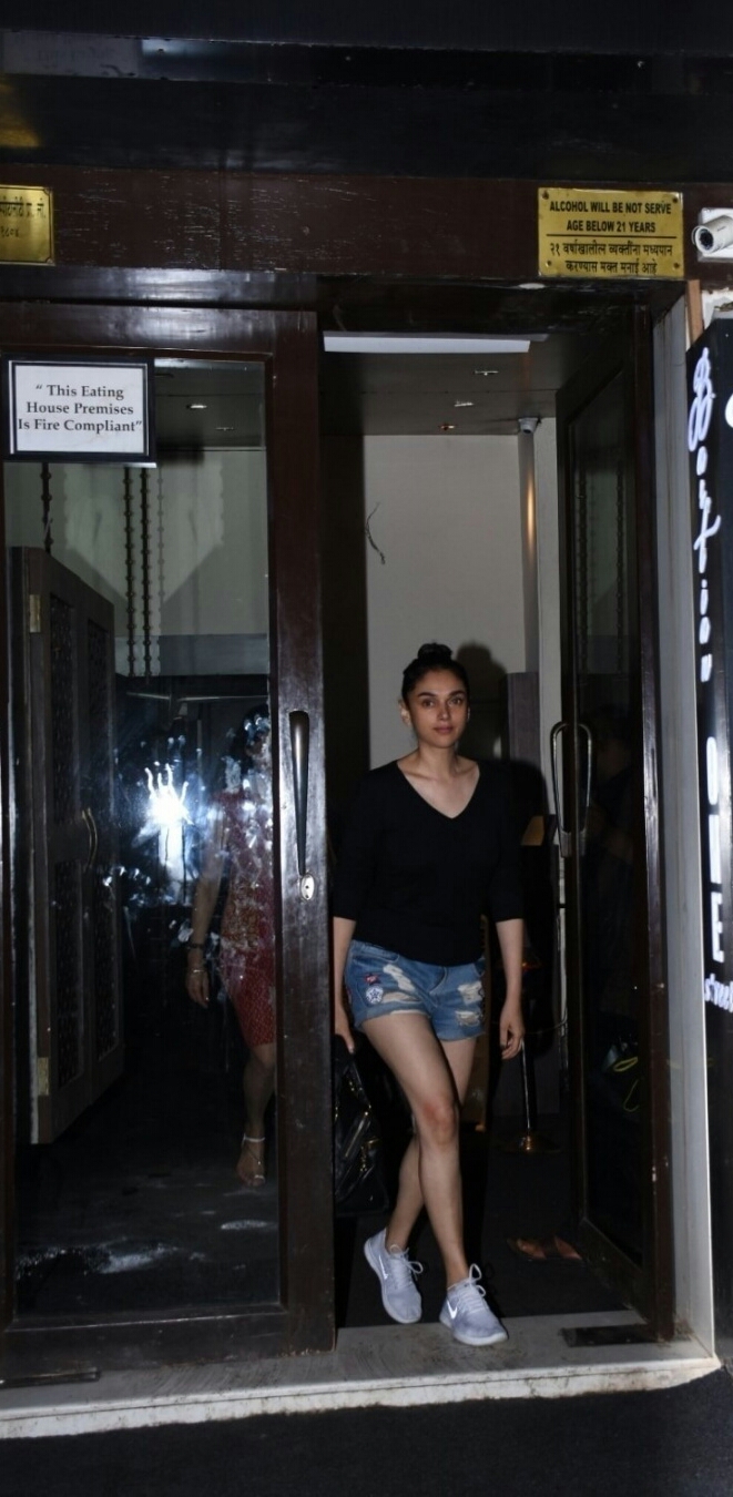 Aditi Rao Spotted In Sexy Thigh Revealing Shorts At Juhu