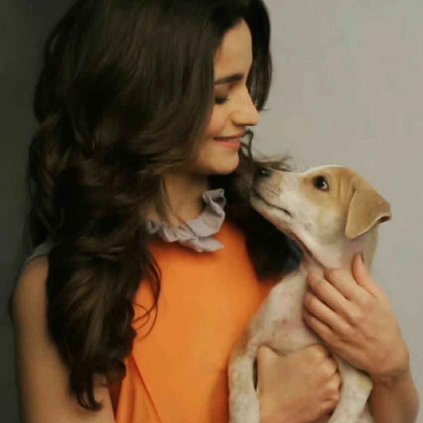 Adorable Alia With Cute Puppy
