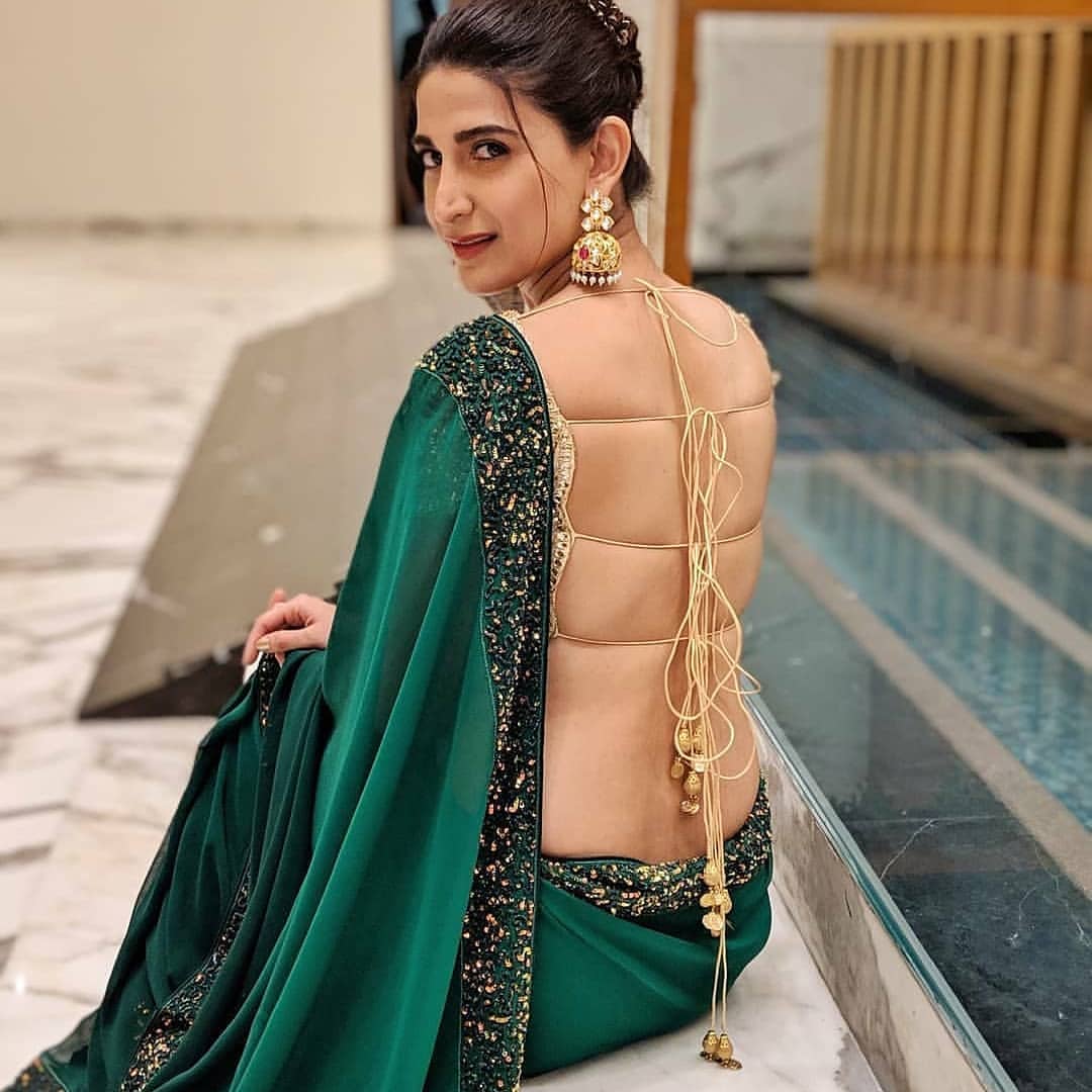 Ahana Kumra Looking Tempting Hot In Backless Blouse
