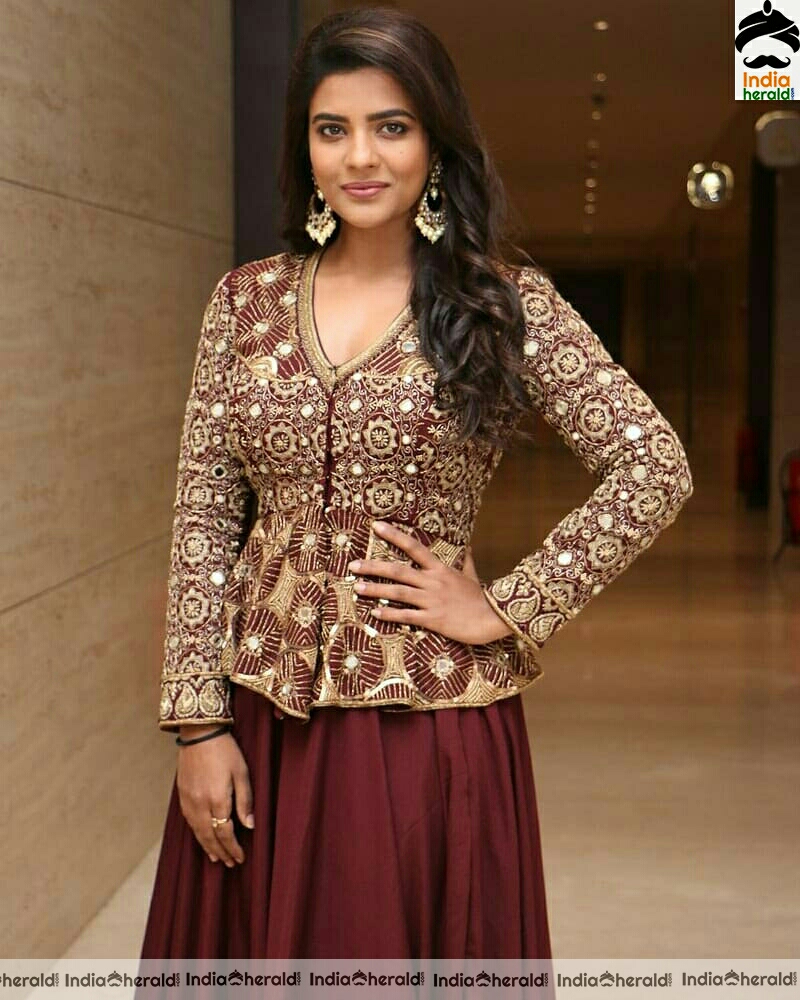 Aishwarya Rajesh Cute Maroon Dress Stills