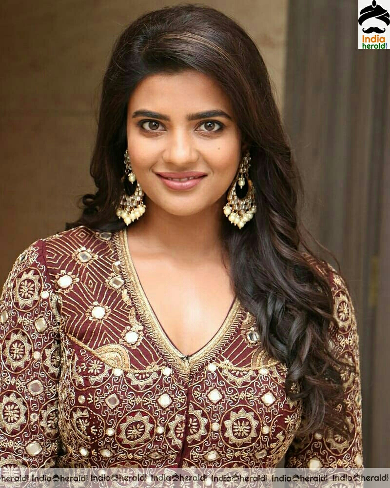 Aishwarya Rajesh Cute Maroon Dress Stills