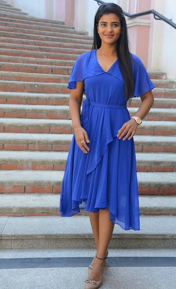 Aishwarya Rajesh In Teasing Blue Attire
