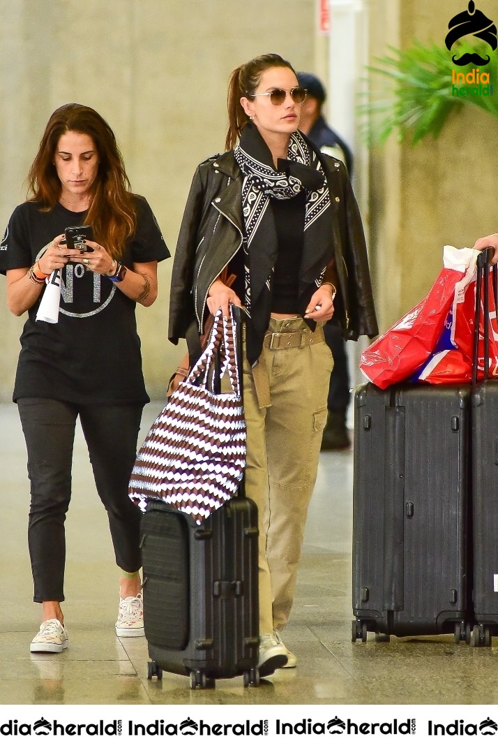 Alessandra Ambrosio seen at the airport in Sao Paulo