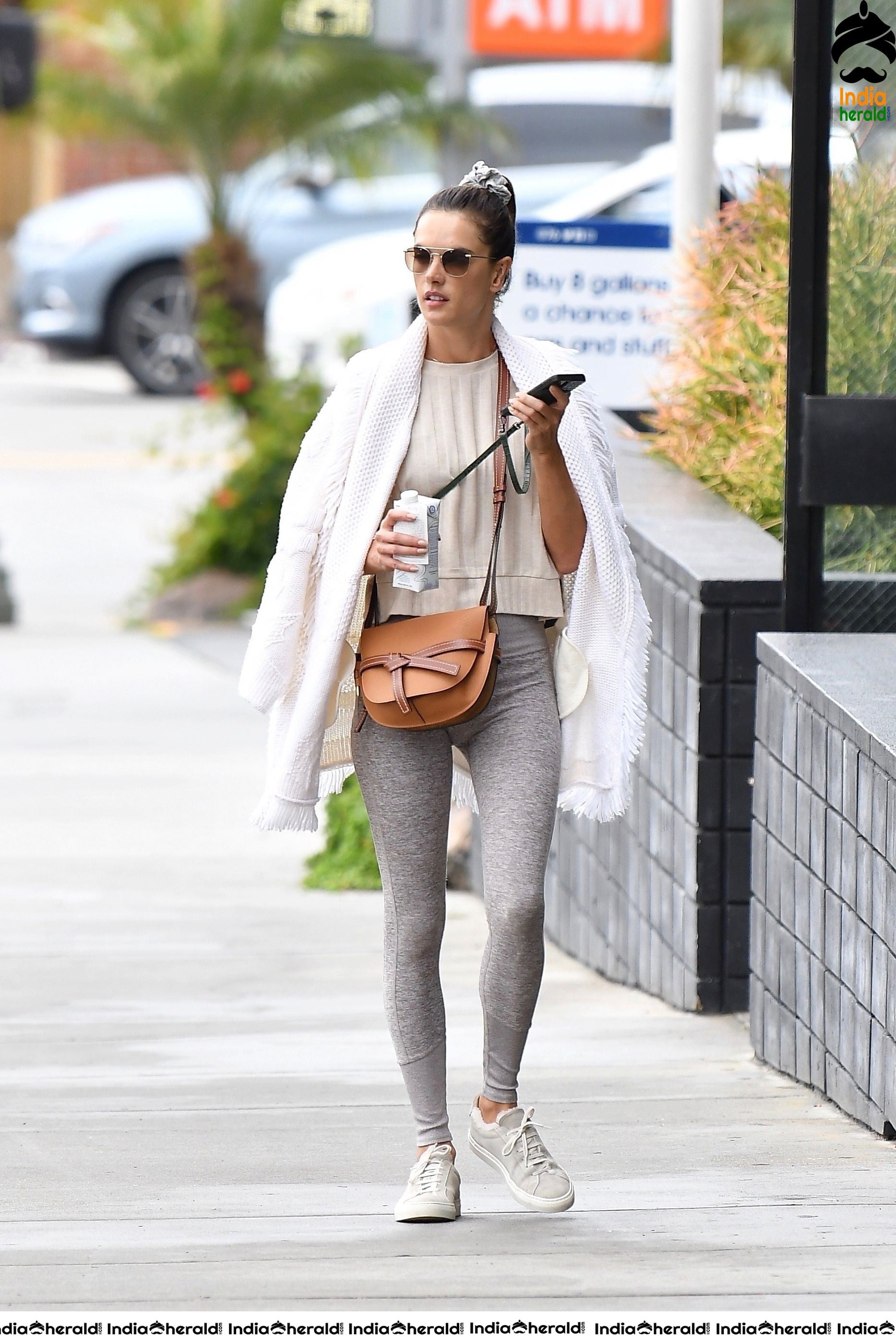 Alessandra Ambrosio seen hitting the gym in Brentwood CA