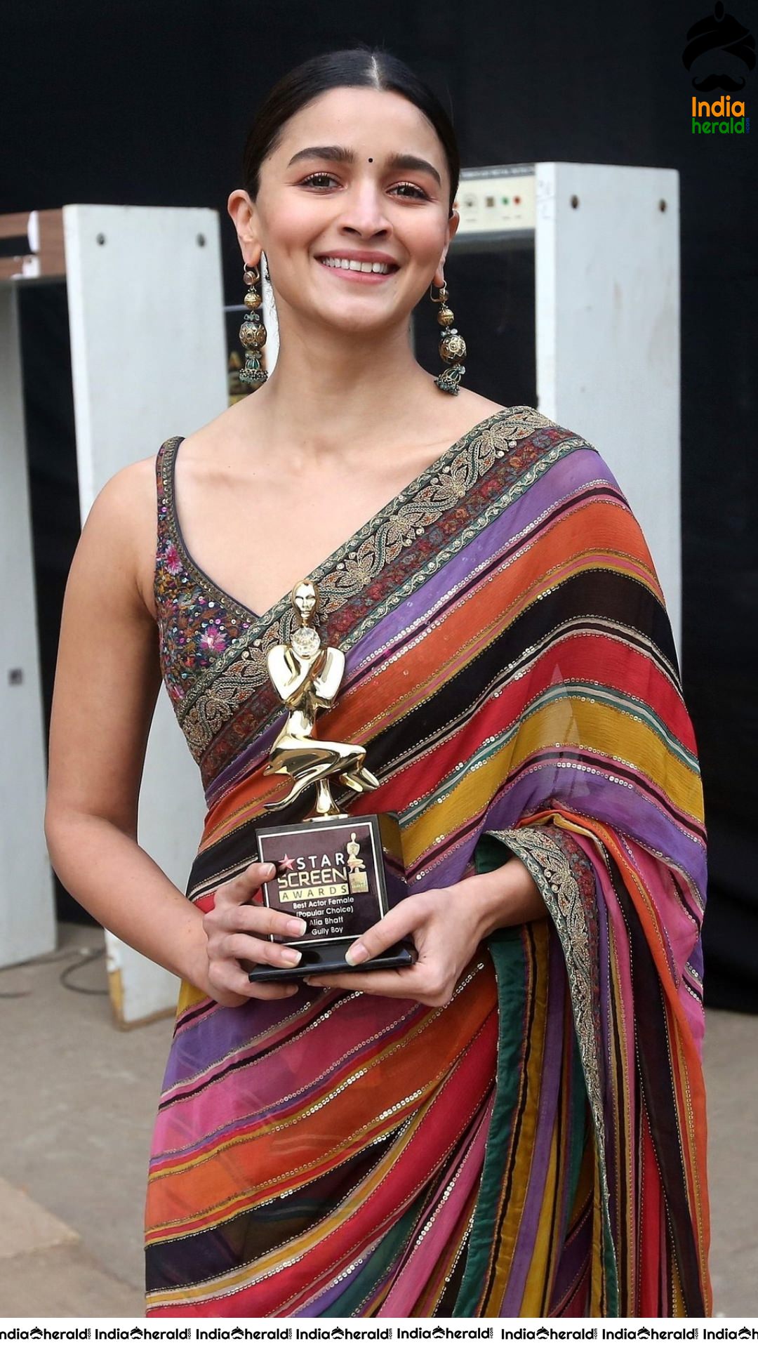 Alia Bhatt Hot in Sleeveless Blose and Saree at an Award Show