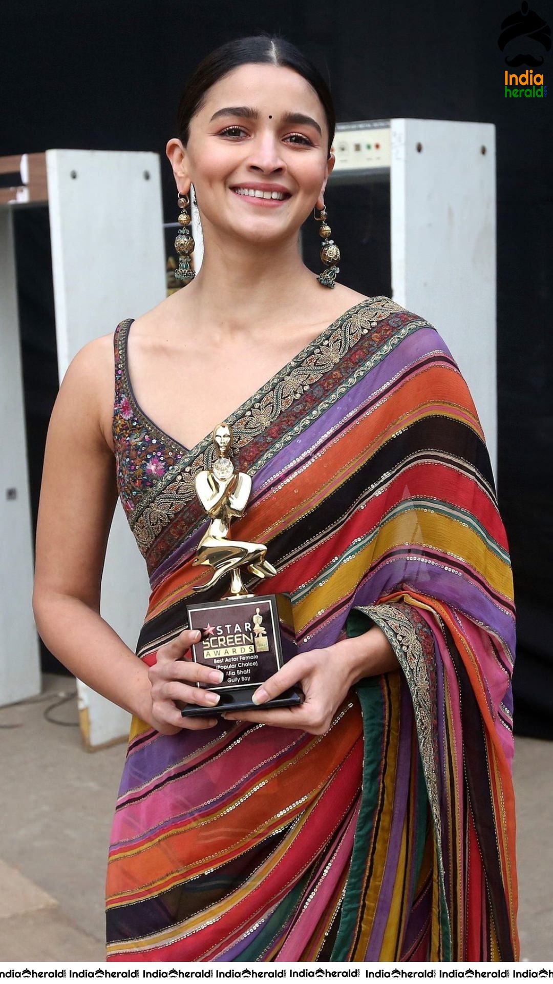 Alia Bhatt Hot in Sleeveless Blose and Saree at an Award Show