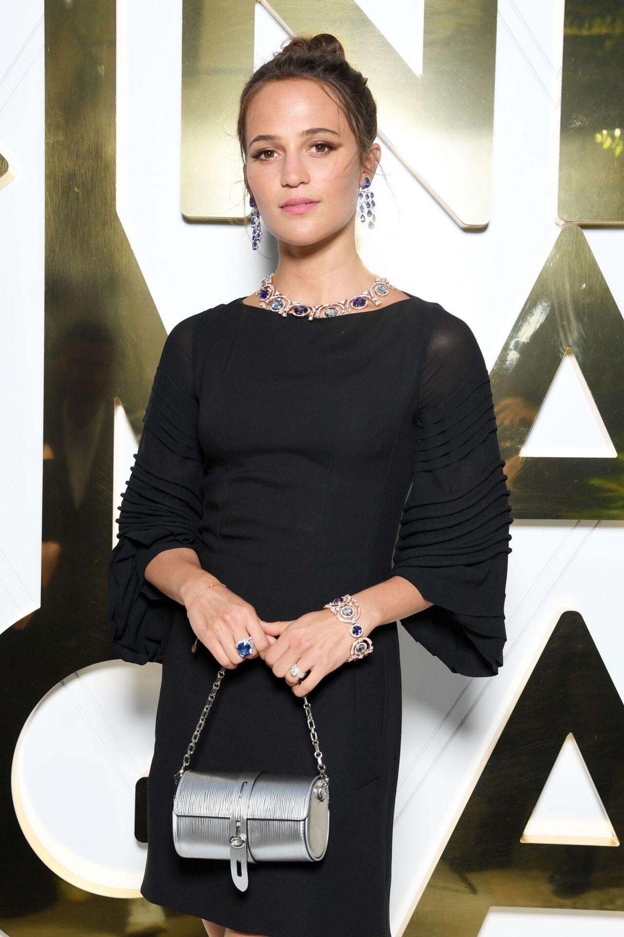 Alicia Vikander At Bvlgari Hight Jewelry Exhibition Capri