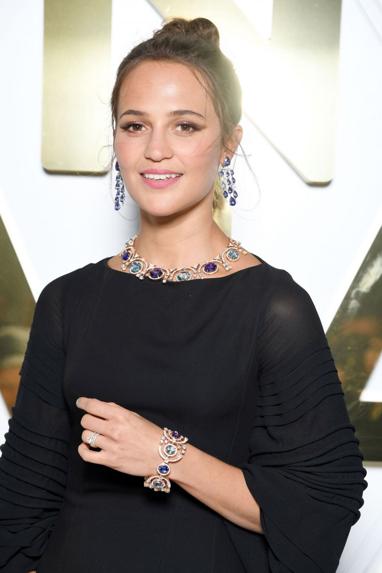 Alicia Vikander At Bvlgari Hight Jewelry Exhibition Capri