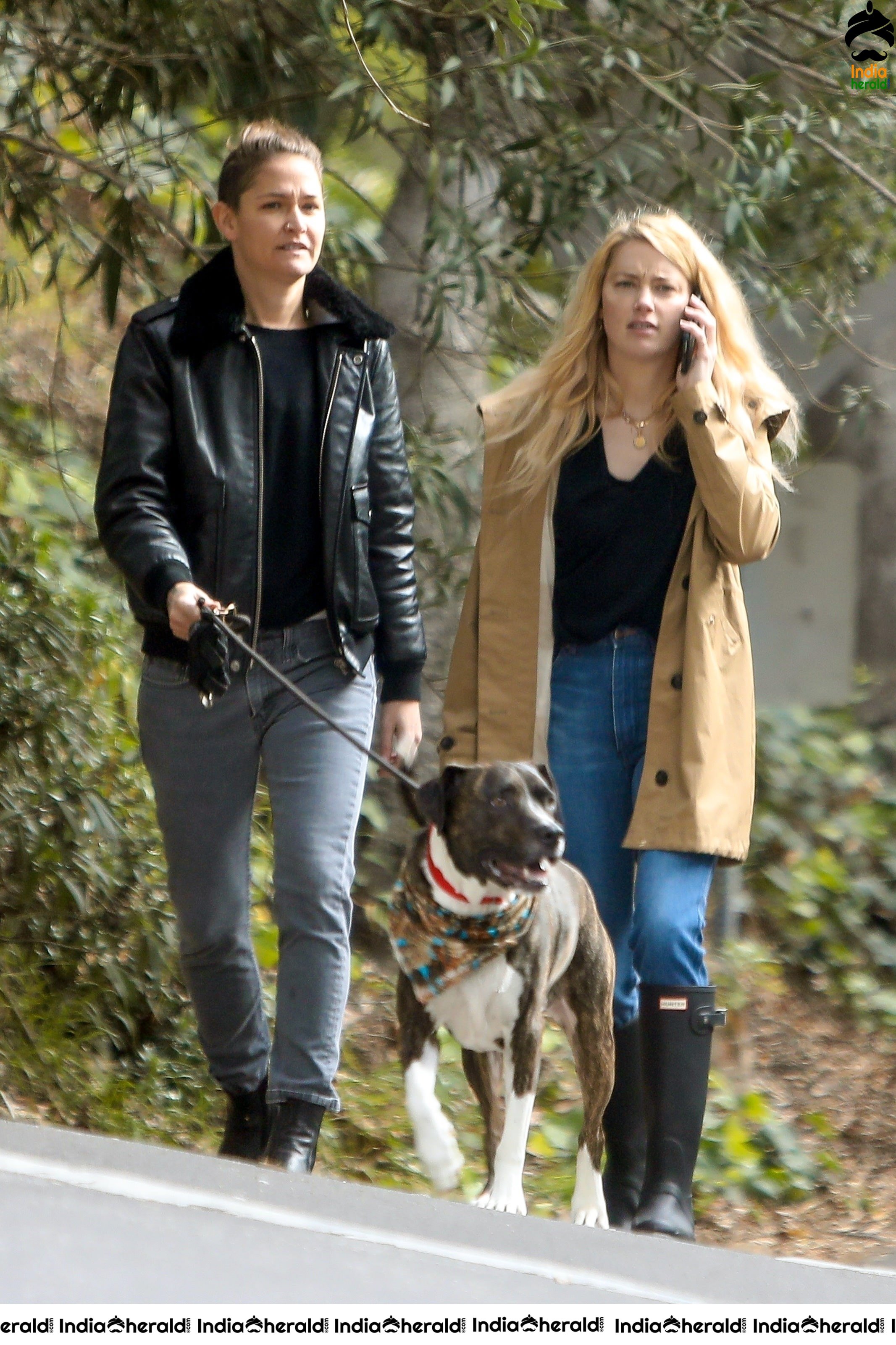 Amber Heard takes a break from isolation to walk Birdie with girlfriend Bianca Butti in LA