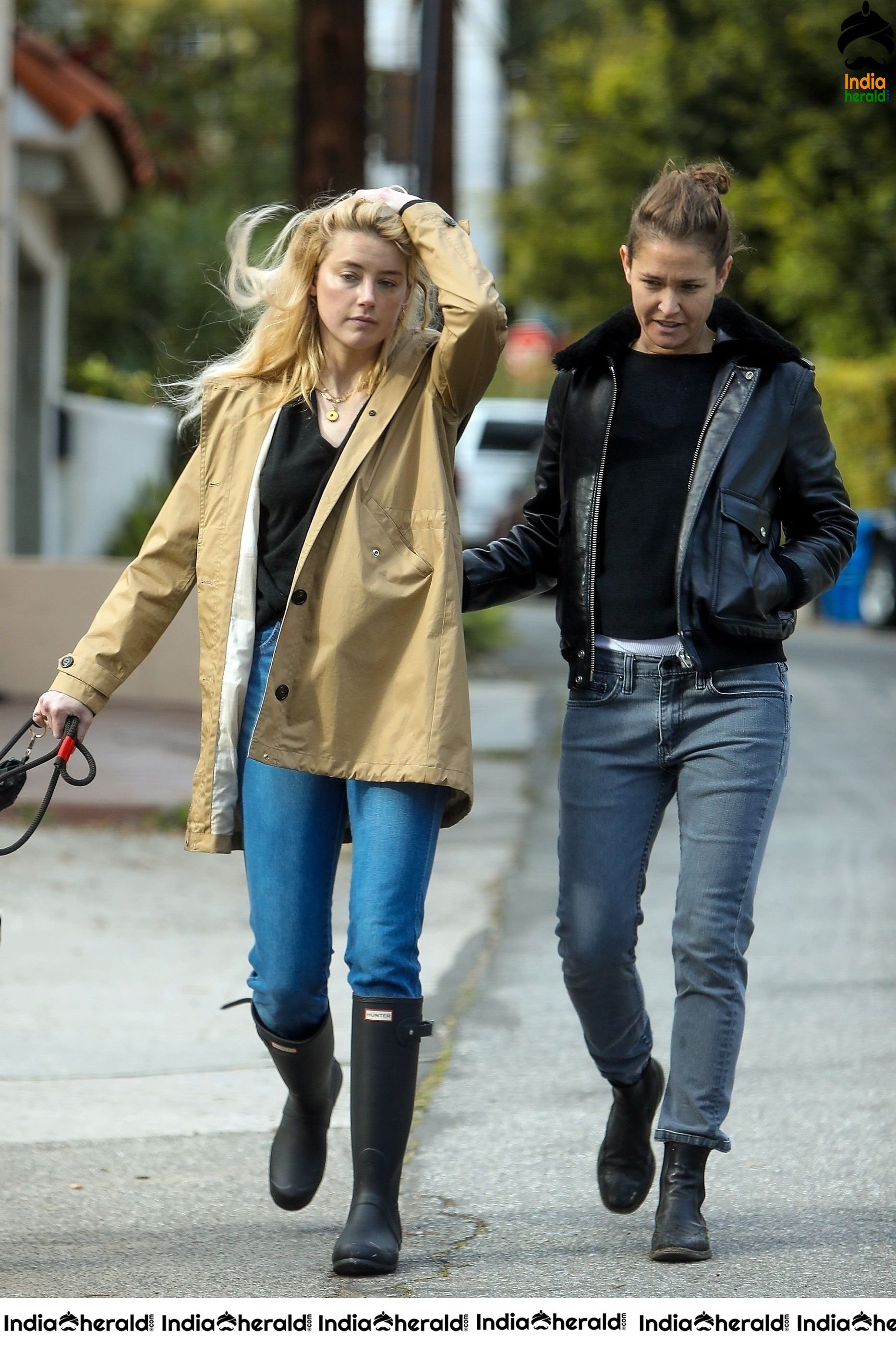 Amber Heard takes a break from isolation to walk Birdie with girlfriend Bianca Butti in LA