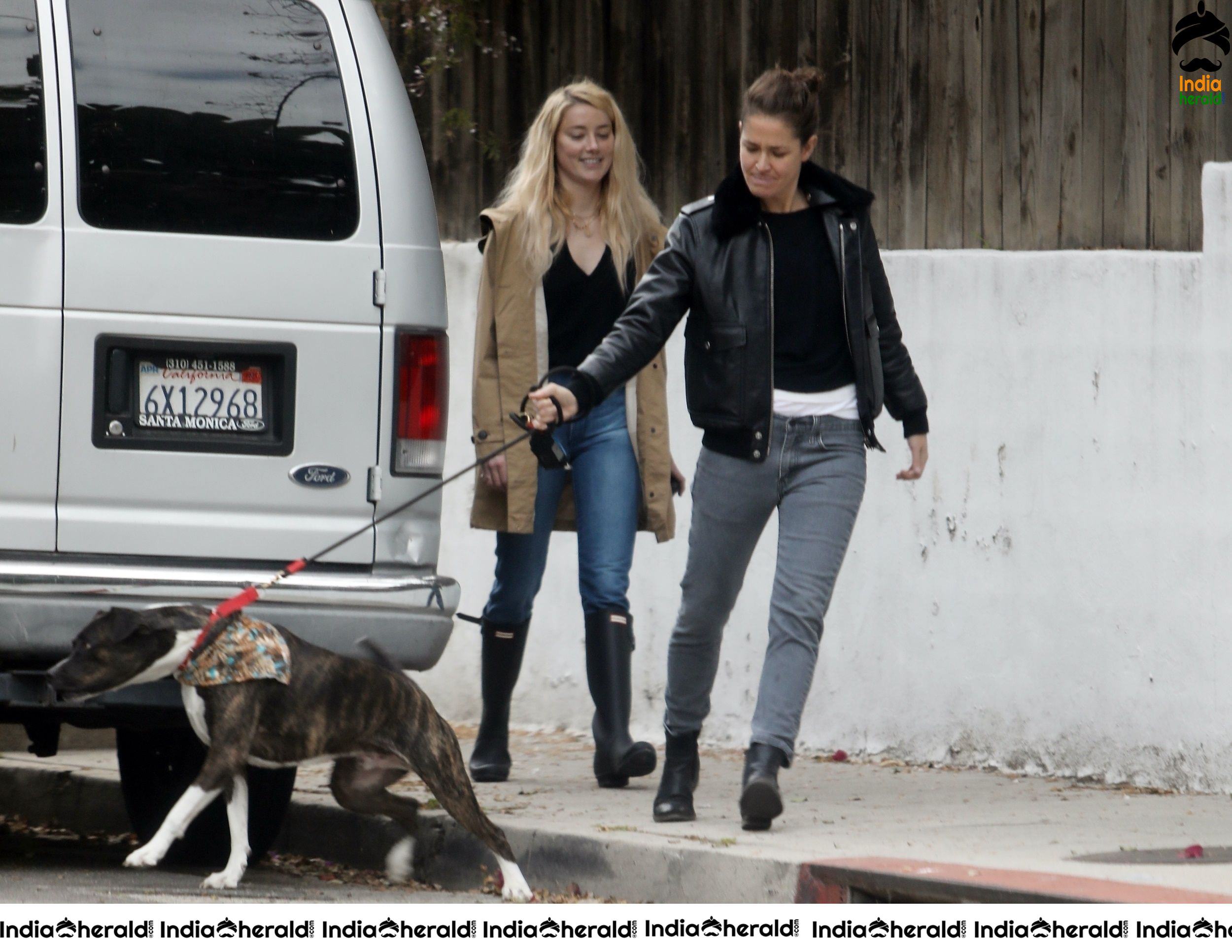 Amber Heard takes a break from isolation to walk Birdie with girlfriend Bianca Butti in LA