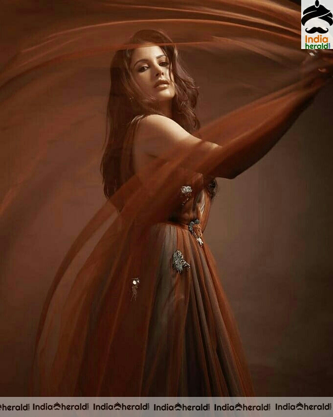 Amyradastur Hot Cleavage Show In Brown Dress