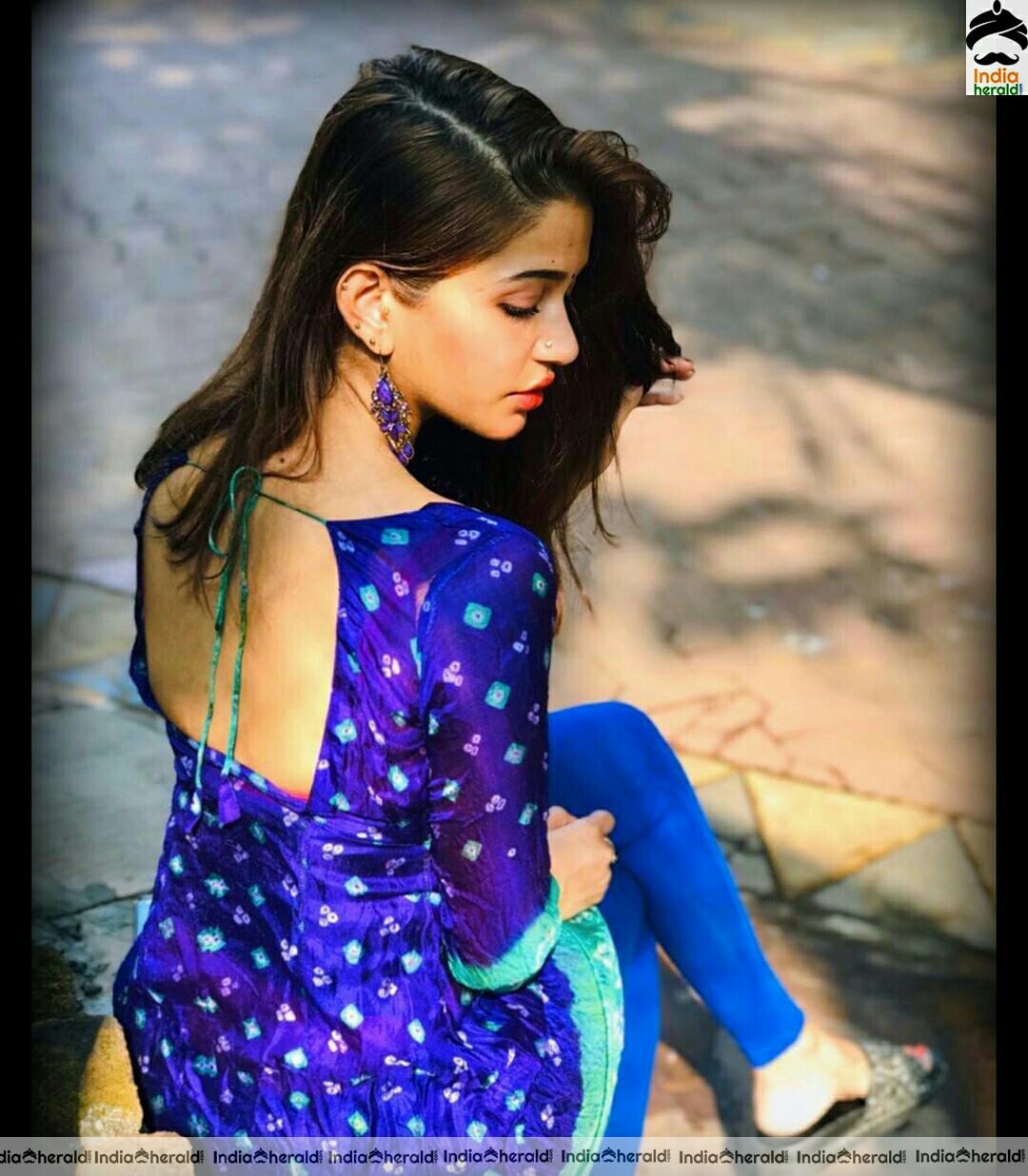 Anaika Soti Hot In Blue Chudi Stills