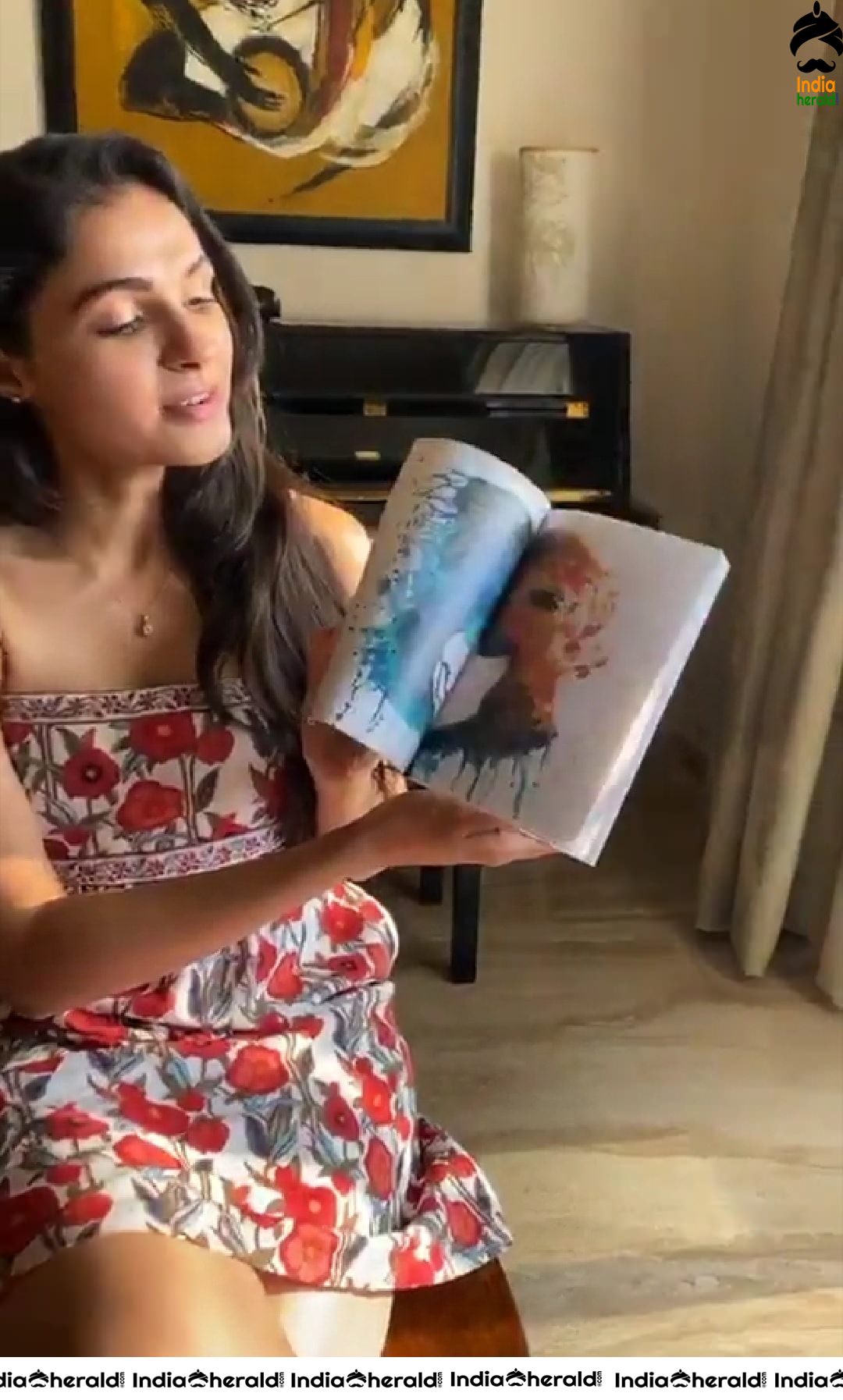 Andrea Jeremiah Live poetry reading session in a Hot Sleeveless Frock Photos