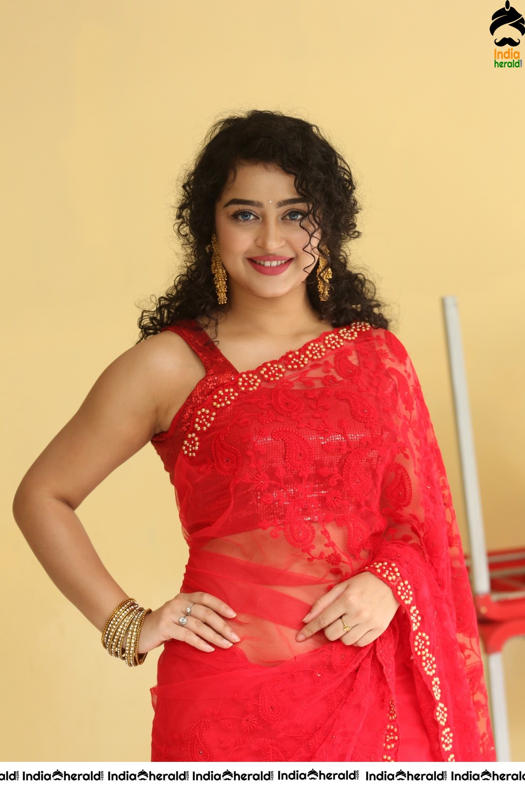 Ankeetha exposes her Hot Midriff and Navel in Saree during a Sexy Photoshoot