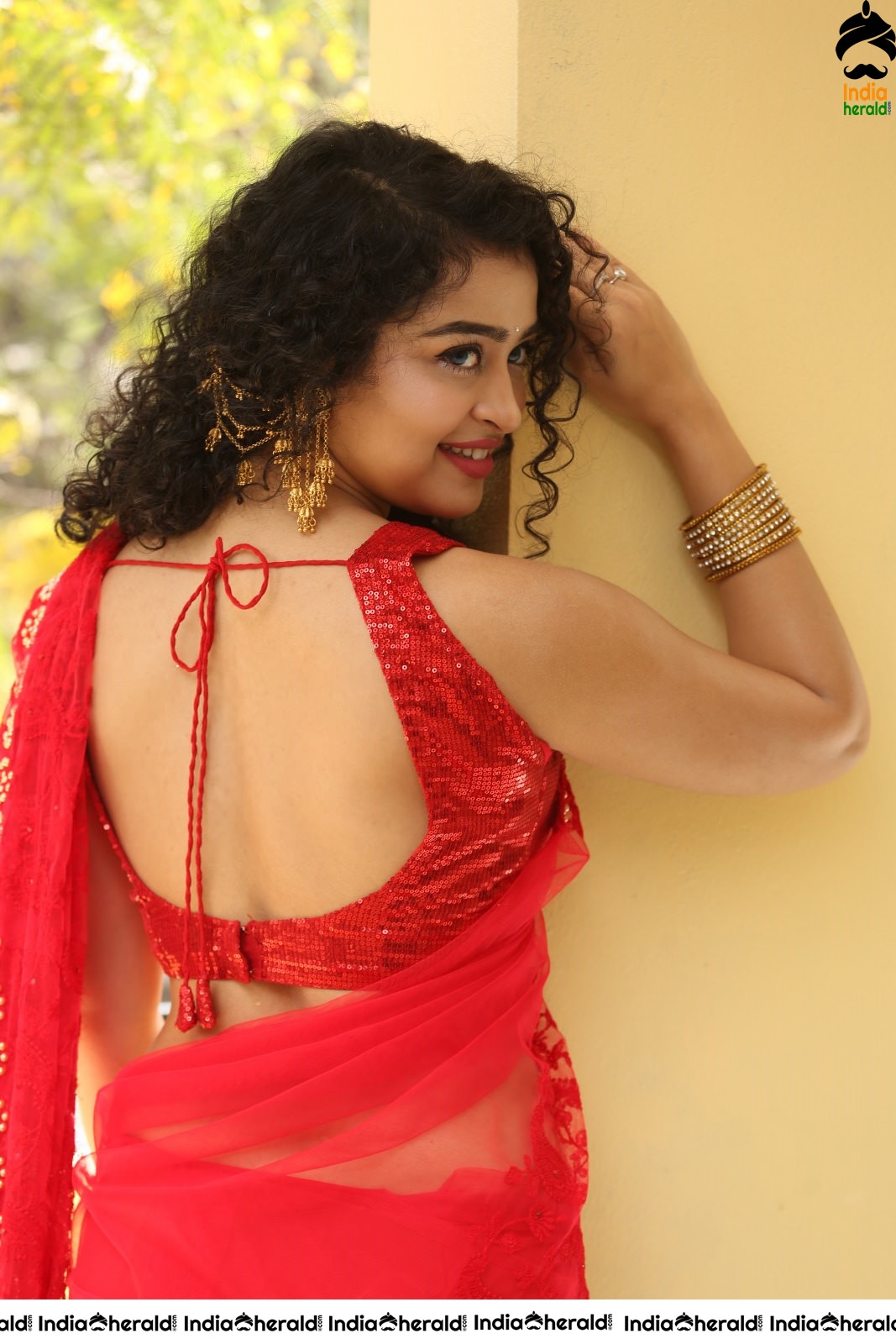 Ankeetha exposes her Hot Midriff and Navel in Saree during a Sexy Photoshoot