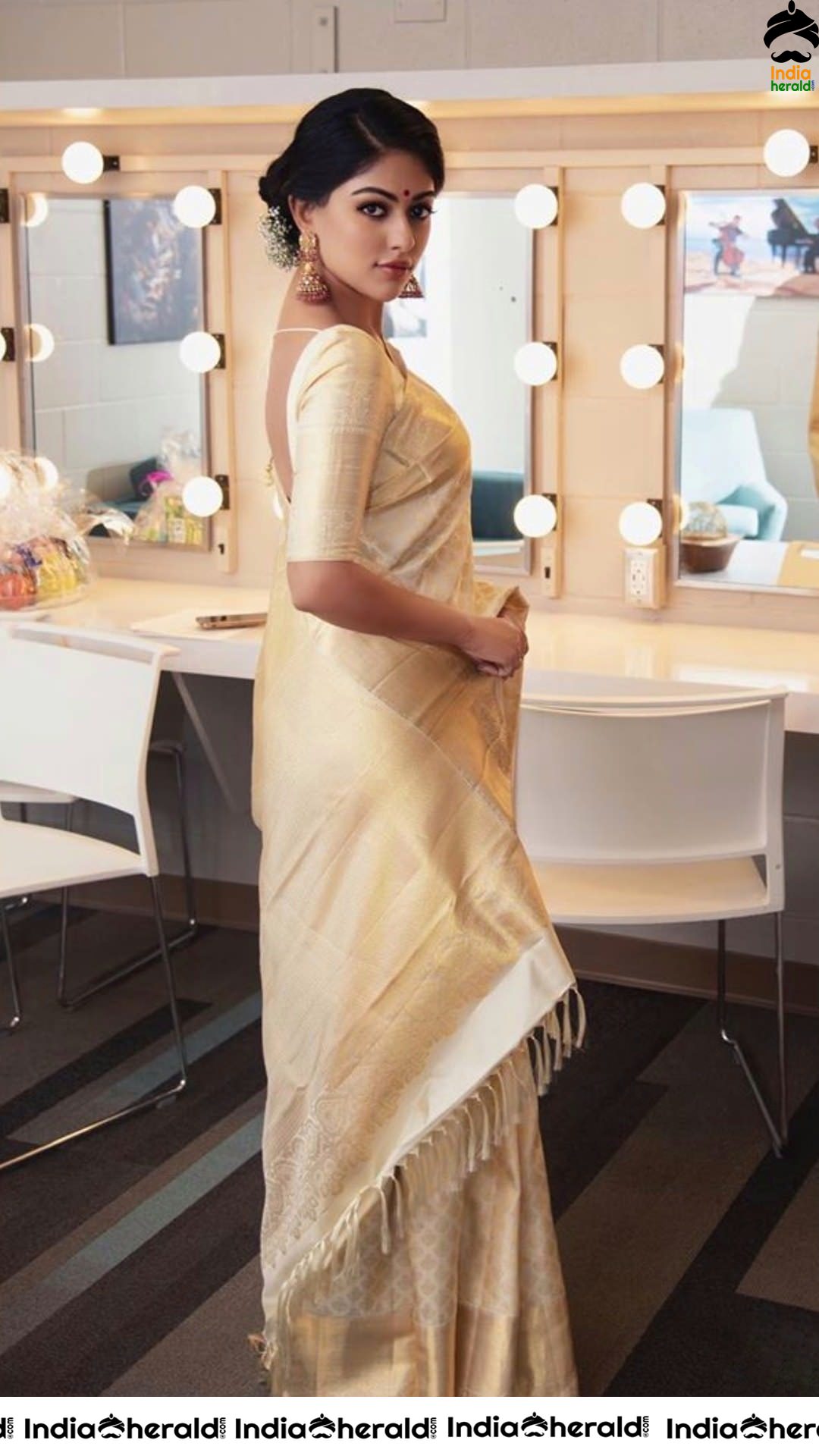 Anu Emmanuel Latest Clicks in a Saree and with Bindhi on Forehead