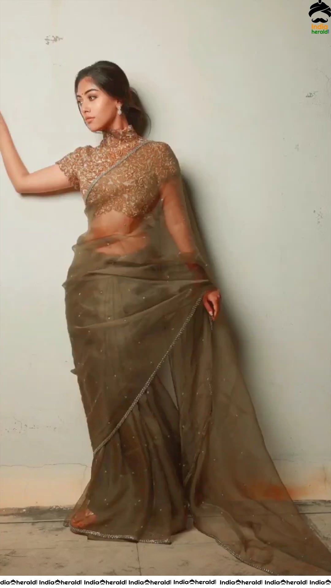 Anu Emmanuel Looking Hot and Seductive in Transparent Saree during NVP Promotions