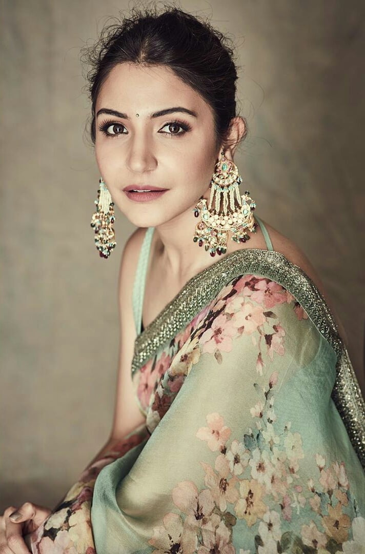 Anushka Sharma Foxes In Transparent Green Saree